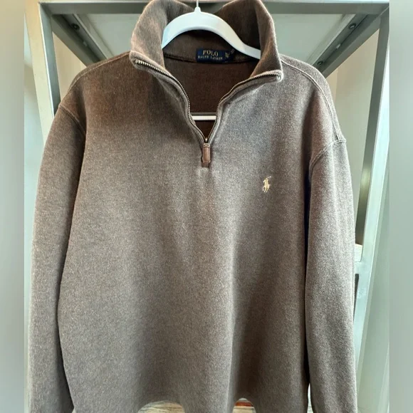 Polo Ralph Lauren Brown Qtr Zip Pullover XL - Picture 1 of 5
